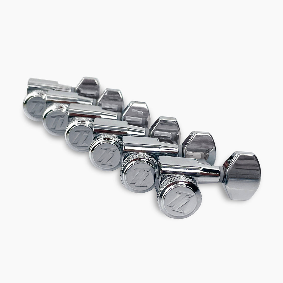 Allparts TK-7106-010 True-Lok Mini Locking Tuners - 6-in-line, Single Pin, Chrome