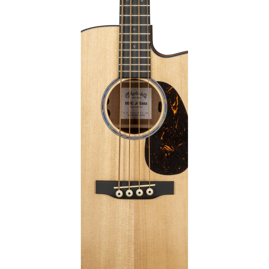 Martin 11Y25000CJREBASSL Dreadnought Junior Acoustic-Electric – 000C Jr-EL Bass Satin Spruce/Sapele with Soft Shell Case