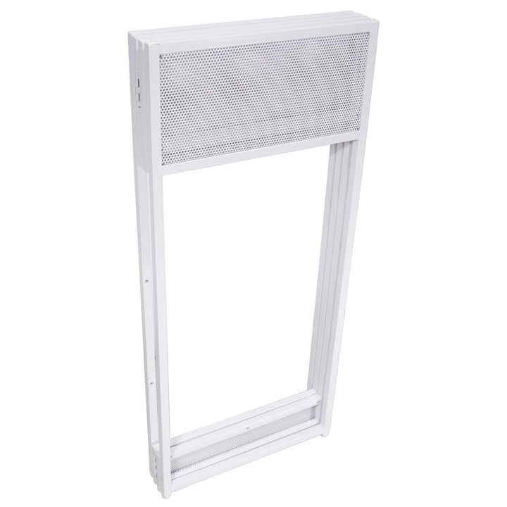 ProX XF-VISTA WH VISTA White DJ Booth Facade Table Station with White/Black Scrim Kit and Padded Travel Bag
