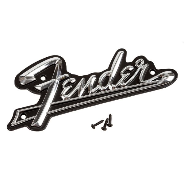 Fender Blackface Amplifier Logo - Black and Chrome