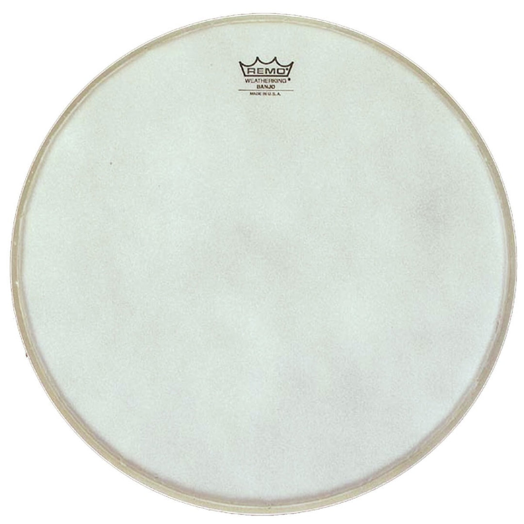 The top-coated Banjo Head has the traditional white frosted look and is the most popular head made for 5-string banjos. top-coated banjo heads bring a crisp dry tone without too much sustain providing great clarity and note distinction. Remo banjo heads are trusted by every major banjo manufacturer worldwide due to their quality of construction, sound and performance.