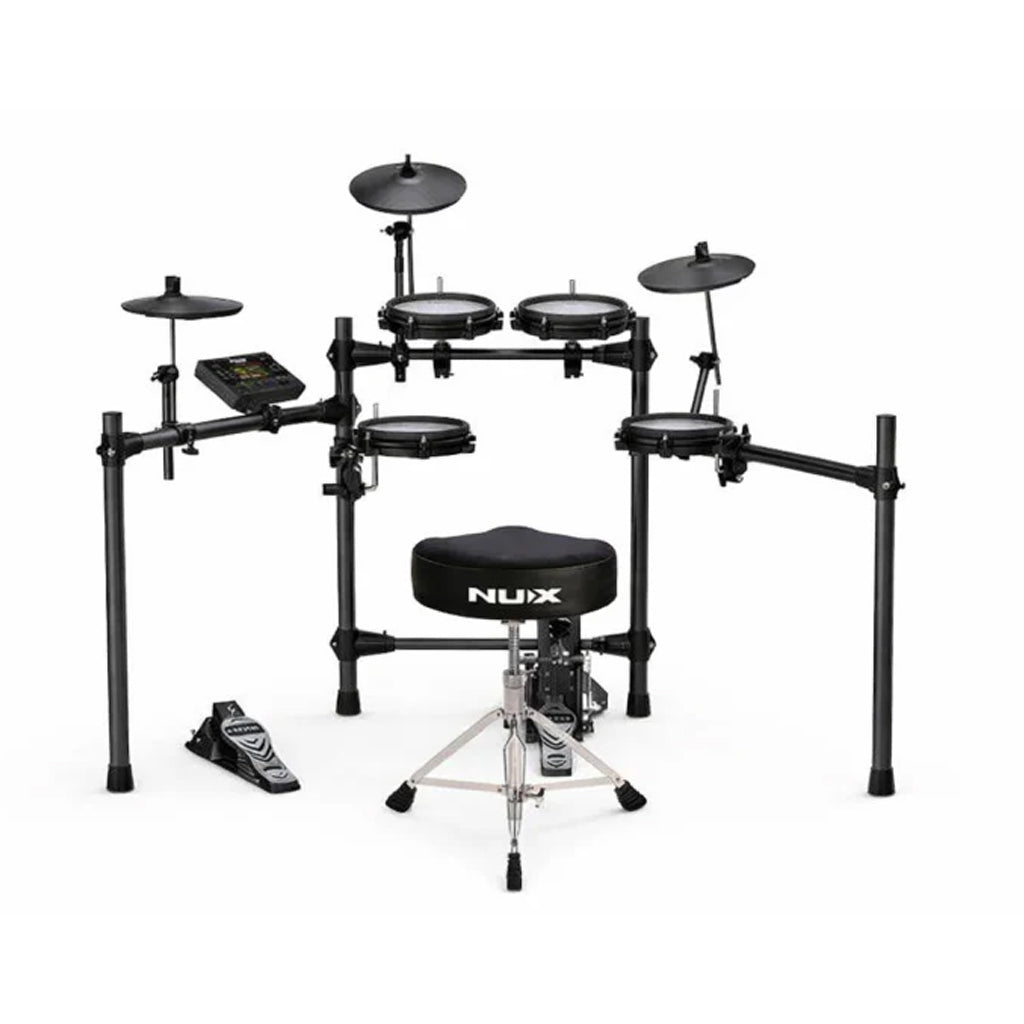 Nux DM-210K All Mesh Head Digital Drum Kit with Motorcycle Style Drum Throne