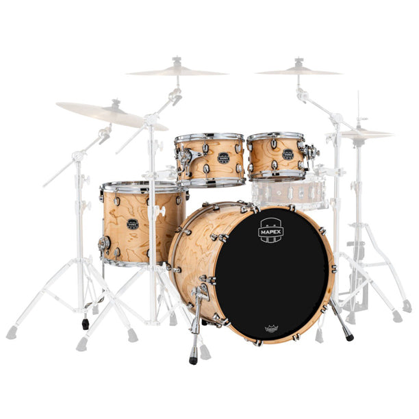 Mapex Saturn VI 4-Piece Shell Pack (22,10,12,16) - Exotic Natural Burl