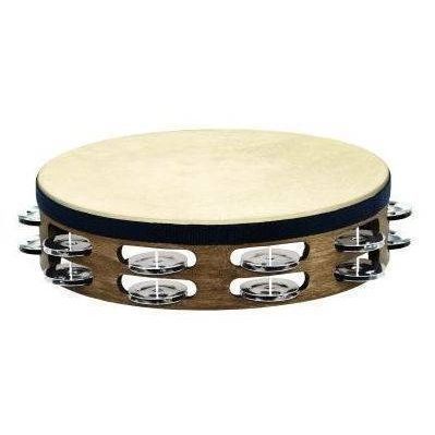 Meinl Traditional Headed Walnut Tambourine - 2 Rows Stainless Steel Jingles