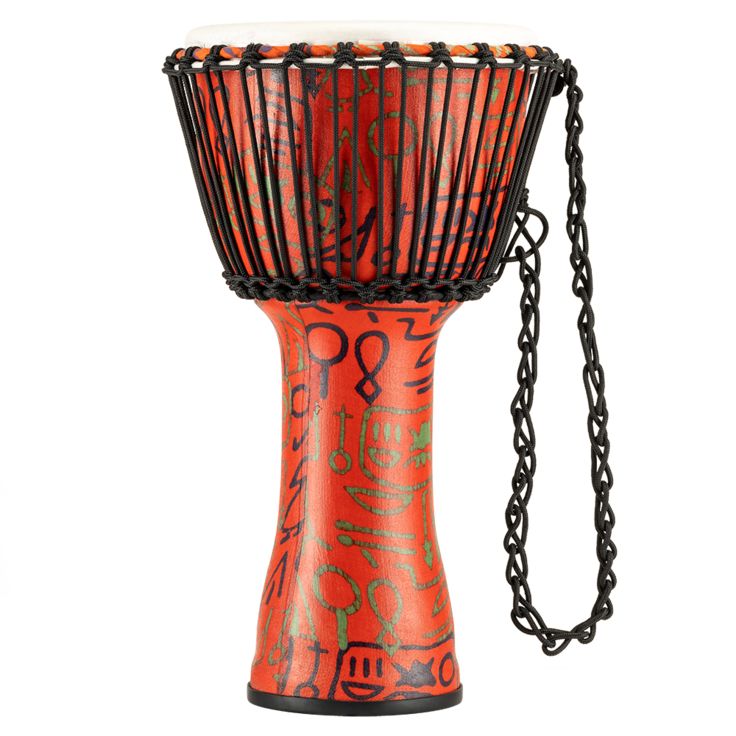 Meinl Percussion 10" Rope Tuned Travel Series Djembe Synthetic Head (Patented) Pharaoh's Script