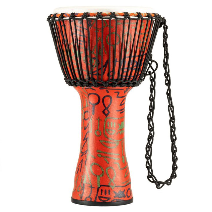Meinl Percussion 10" Rope Tuned Travel Series Djembe Synthetic Head (Patented) Pharaoh's Script