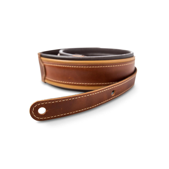 Taylor Century Strap,Med Brown Leather,2.5" Med Brown/Butterscotch/Black