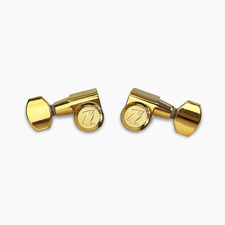 Allparts TK-7108-002 True-Lok Mid-Size Locking Tuners - 3x3, Single Pin, Gold