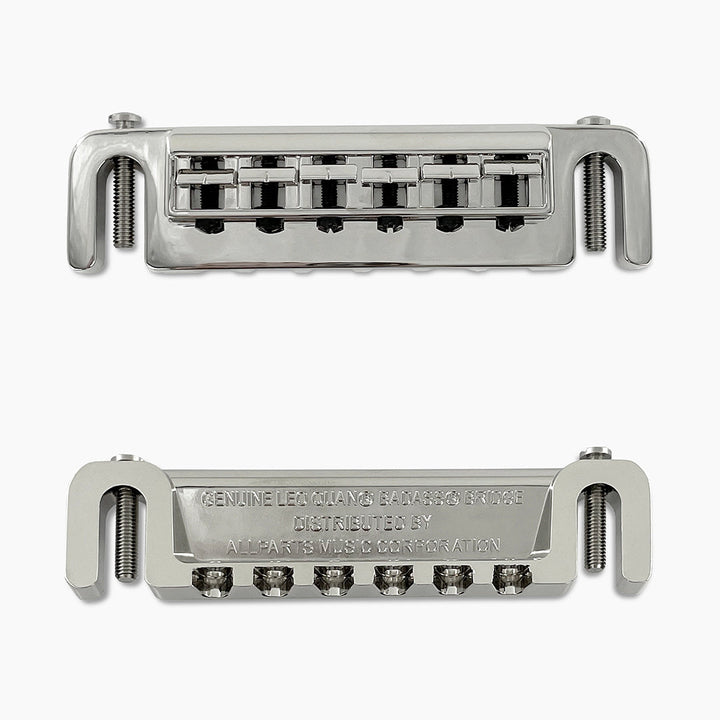 Allparts GB-3347-M01 Leo Quan® Badass Wraparound™ Guitar Bridge with Metric Locking Studs - Nickel