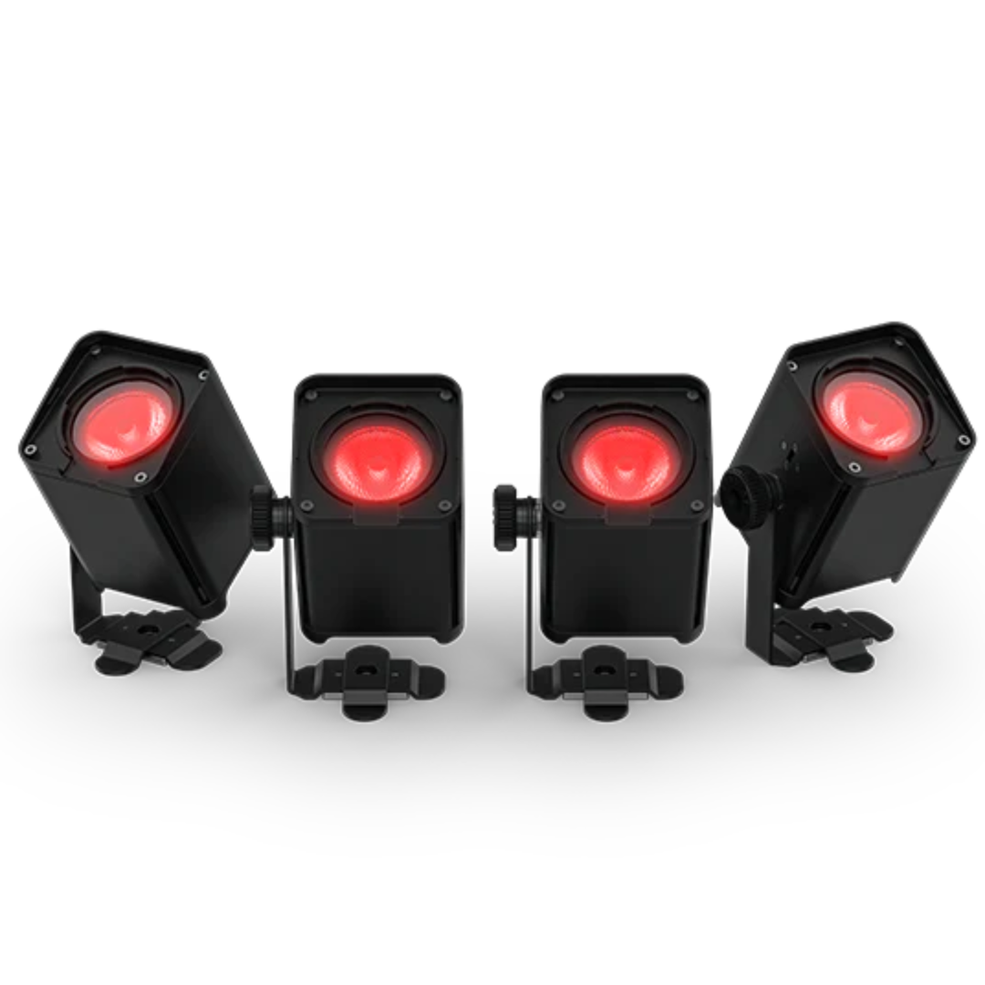 Chauvet DJ FREEDOM-H1IPX4 Ultra-Compact Outdoor-Rated RGBAW+UV LED Wash Lights (4-Pack Kit)