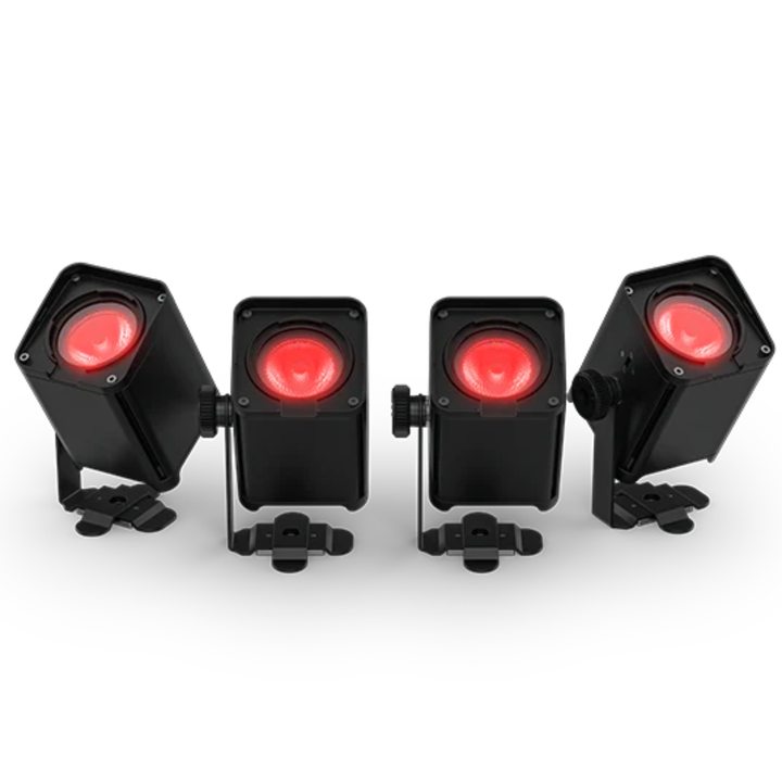 Chauvet DJ FREEDOM-H1IPX4 Ultra-Compact Outdoor-Rated RGBAW+UV LED Wash Lights (4-Pack Kit)