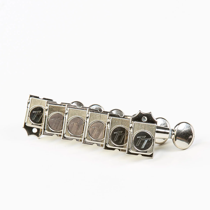 Allparts TK-7136-001 True Tune - Vin Mod 6IL Staggered Post - Oval Button - Nickel