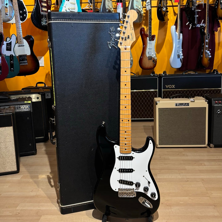 Squier - E Series Standard Strat w/Vintage Fender HD Case (MIJ - Black / Maple - 1986) - USED
