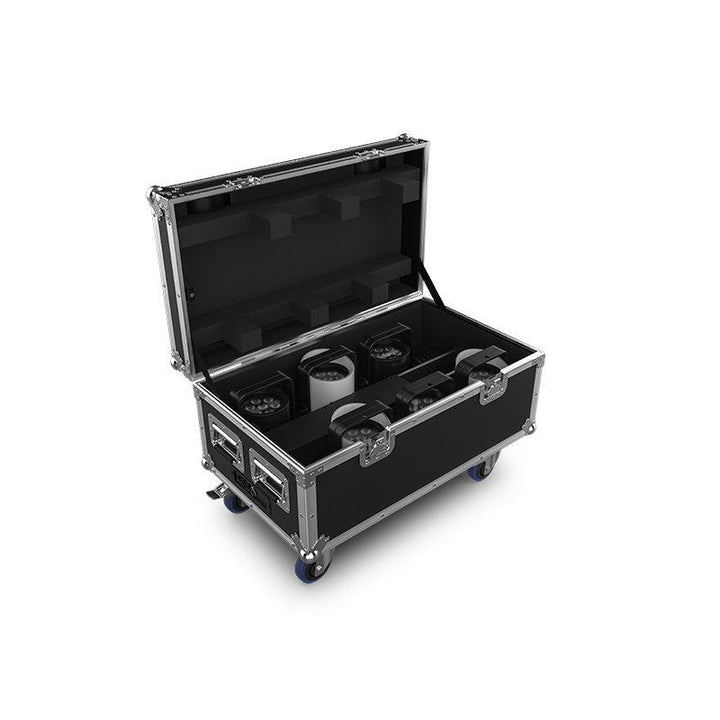 Chauvet Pro WELL-POD2X6 Kit of (6) battery-operated black IP65 rated batten style fixtures in charging case with RF remote