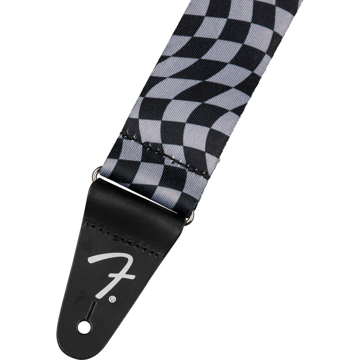 Fender  Wavy Checkerboard Polyester Strap - Gray