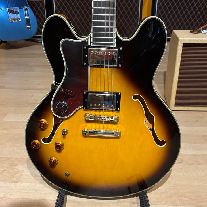 Epiphone - Sheraton II VS Left Handed - Vintage Sunburst w/ Hard Shell Case (2008)  - USED