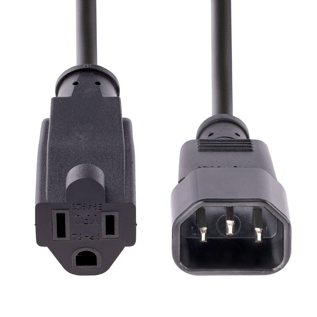 Startech PAC100 Power Cable - IEC 60320 C14 to NEMA 5-15 - 1ft