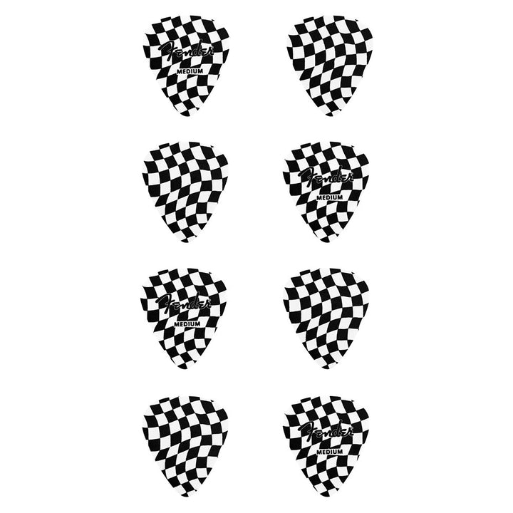 Fender 351 Celluloid Picks - Checkerboard (8 pack)