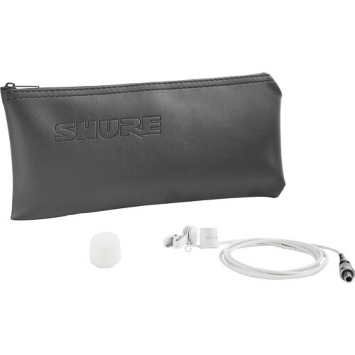 Shure WL183MW/O-TQG Low-Profile Omnidirectional Lavalier Microphone with TA4F Connector (White)