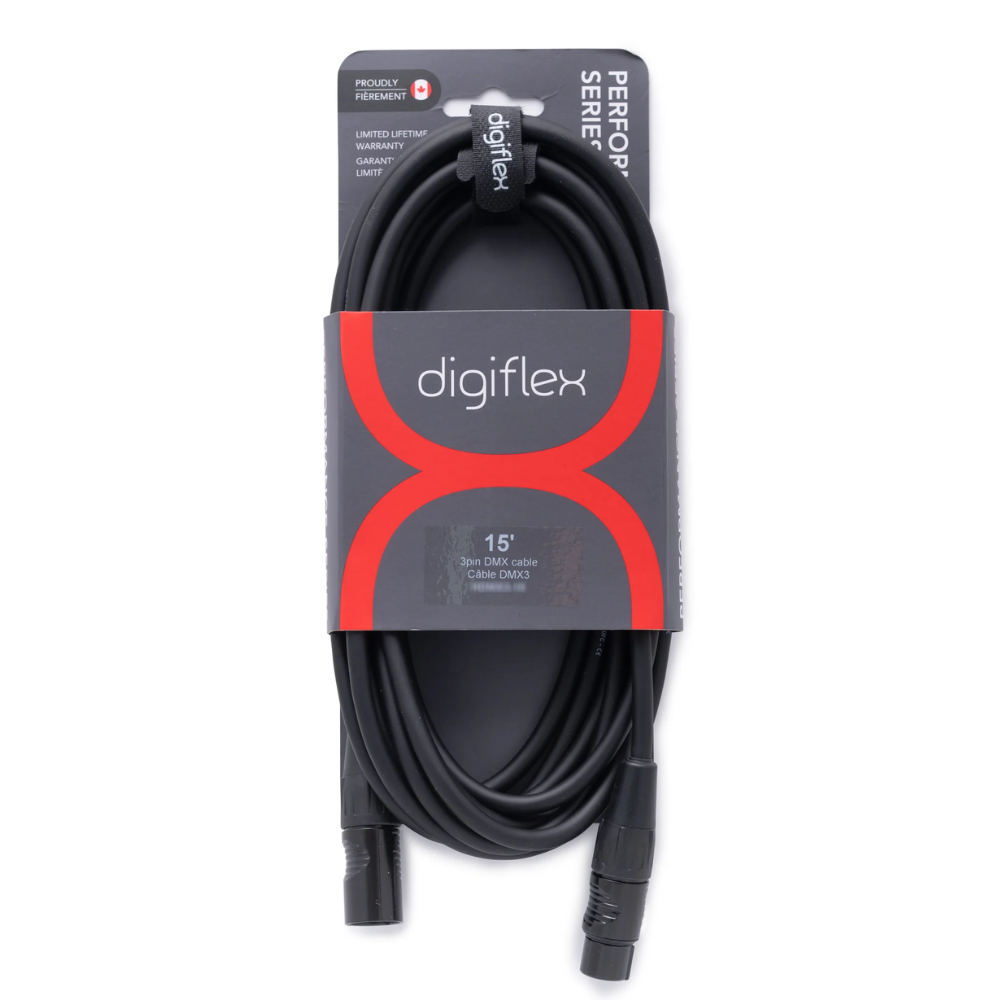 Digiflex HDMX3-6   6' Performance Series HiFlex DMX Cable 3 pin XLRM to XLRF