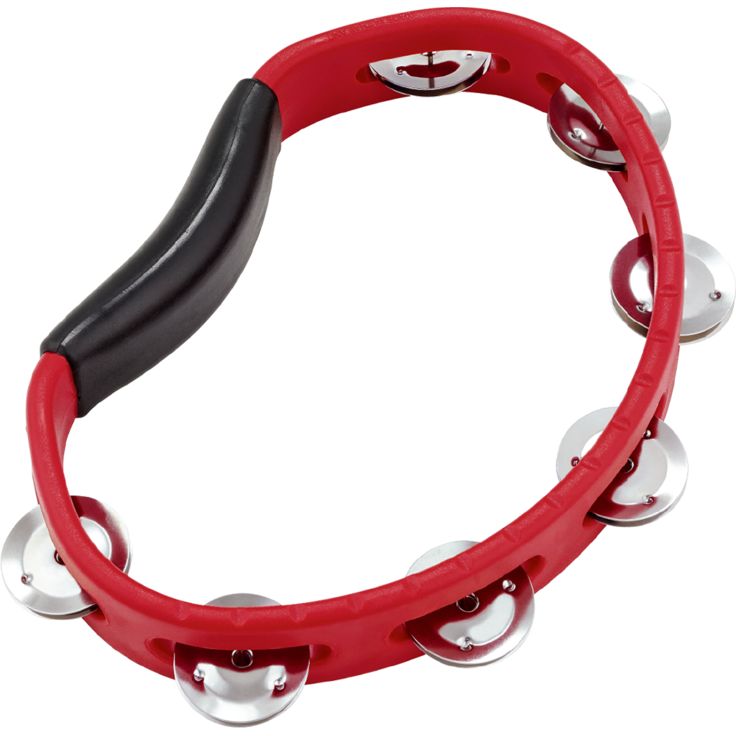 Meinl HTR- Meinl Percussion Headliner Series Hand Held ABS Tambourine Single row Red Stainless steel jingles