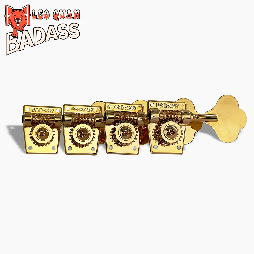 Allparts TK-7817-002 Leo Quan® Badass OGT™ Bass Keys - Open Gear Small Post - 4-in-line set, Gold