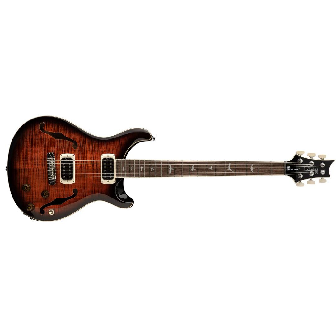PRS SE Ed Sheeran Baritone Hollowbody I Piezo Electric Guitar (Orange Tiger Smokeburst)