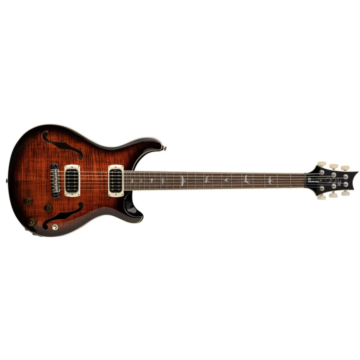 PRS SE Ed Sheeran Baritone Hollowbody I Piezo Electric Guitar (Orange Tiger Smokeburst)