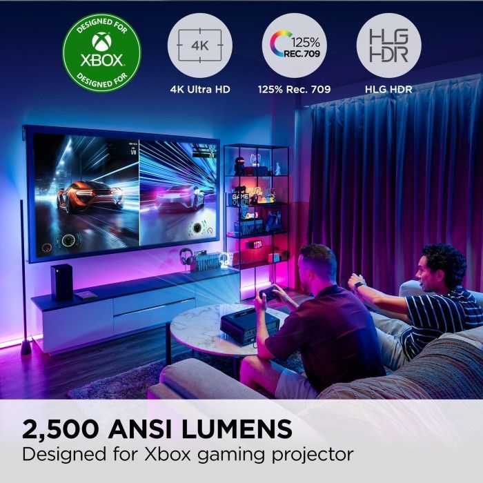 Viewsonic X1-4KPRO Smart LED Projector  UHD 4K, Designed for Xbox, Enhanced Audio & Gaming Features