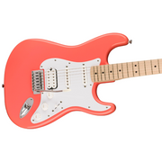 Squier Sonic Stratocaster  HSS, Maple Fingerboard, White Pickguard - Tahitian Coral