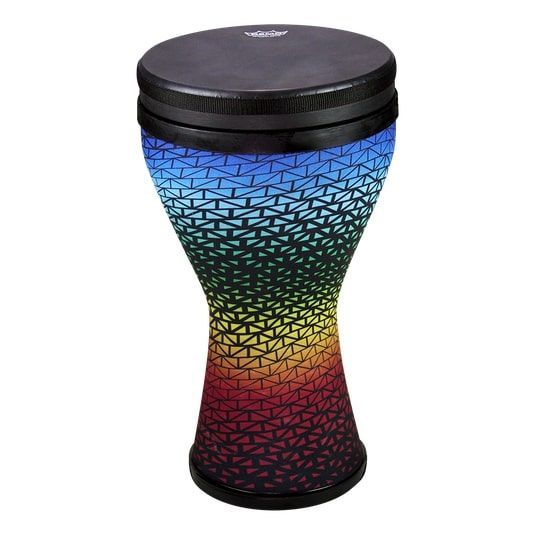Remo DK-2510-67 Festival Doumbek, Pre-Tuned, 10" Diameter, 17.5" Height, Black Suede Fliptop Replaceable, Holi Blue