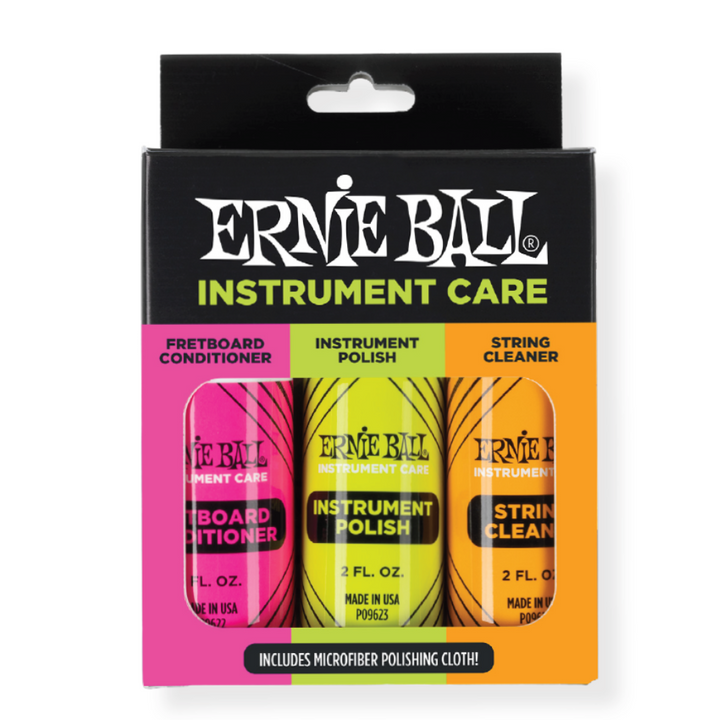 Ernie Ball 4225EB Instrument Care 3-Pack w/Microfiber Polish Cloth