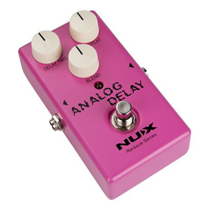 The NUX ANALOG DELAY pedal from the Reissue Series has 100% analogue circuit with 3205 and 3102 BBD chips. It gives you the warm sounding analog delay effect from the 80&rsquo;s. Experiment the effect by turning up the repeat and tweaking the DELAY TIME knob!