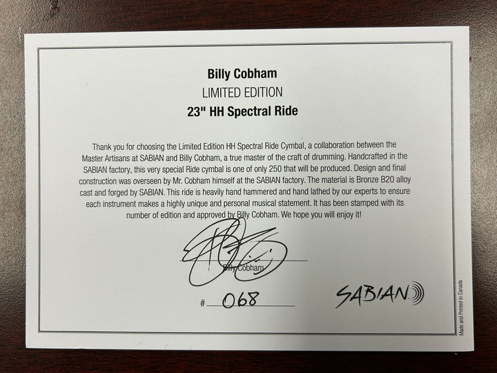 Sabian 23" HH Billy Cobham Ride Limited Edition