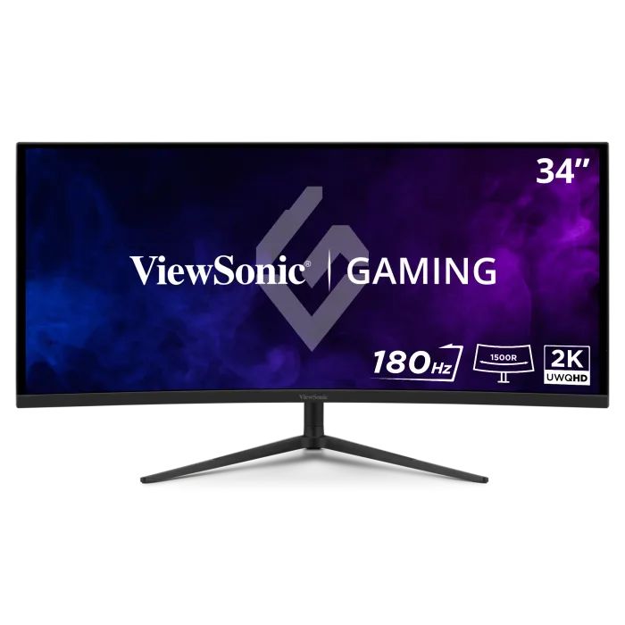 Viewsonic VX3418C-2K 34" Curved Gaming Monitor  UWQHD 3440x1440, 180Hz, 1ms, 21:9 Aspect, FreeSync Premium