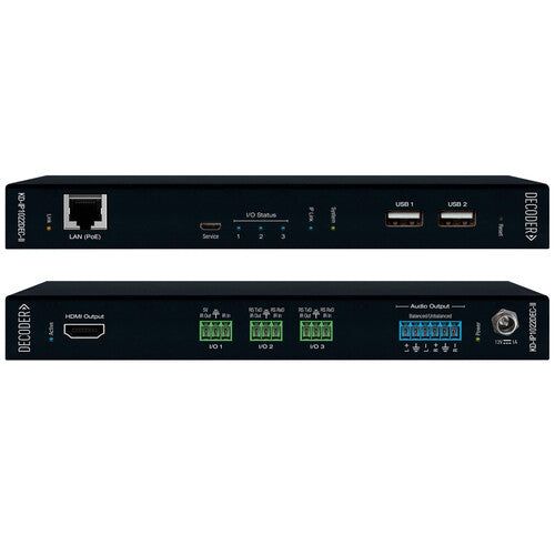 Key Digital KD-IP1022DEC-II 4K AV-over-IP Decoder w/ KVM/USB & Audio De-Embedding