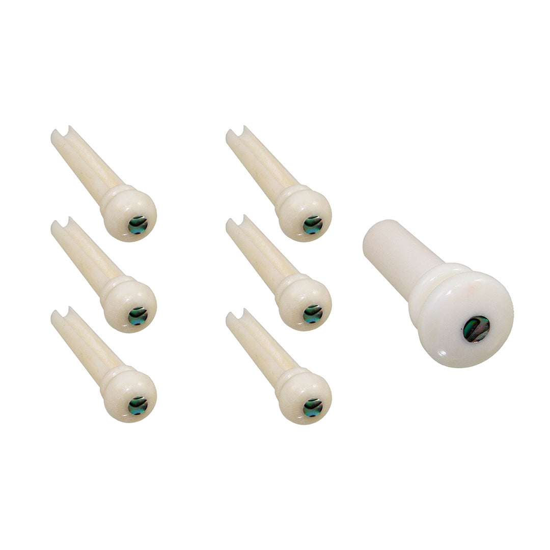 Allparts BP-2854 Camel Bone Guitar Bridge Pins Abalone dot