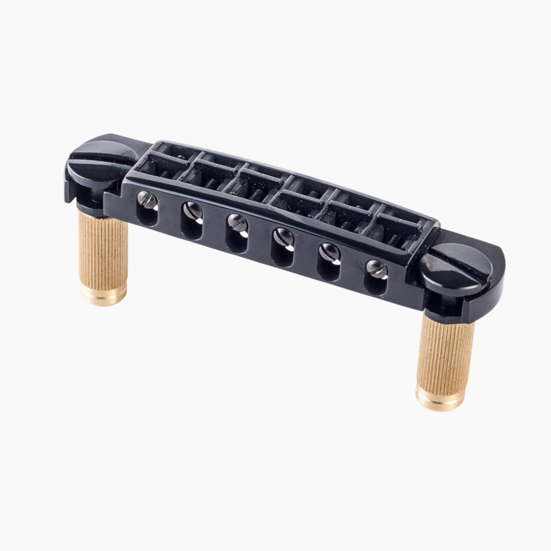 Allparts GB-0542-003 Tonepros AVT2M Wraparound Bridge with Metric Locking Studs, Black