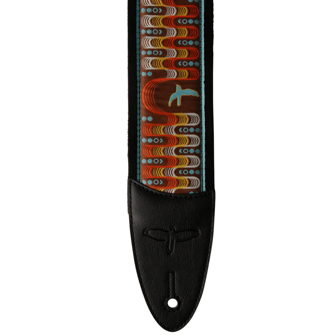 PRS 2.4" Padded Guitar Strap w/FLASH Custom Jacquard Birds Wavelength - Orange
