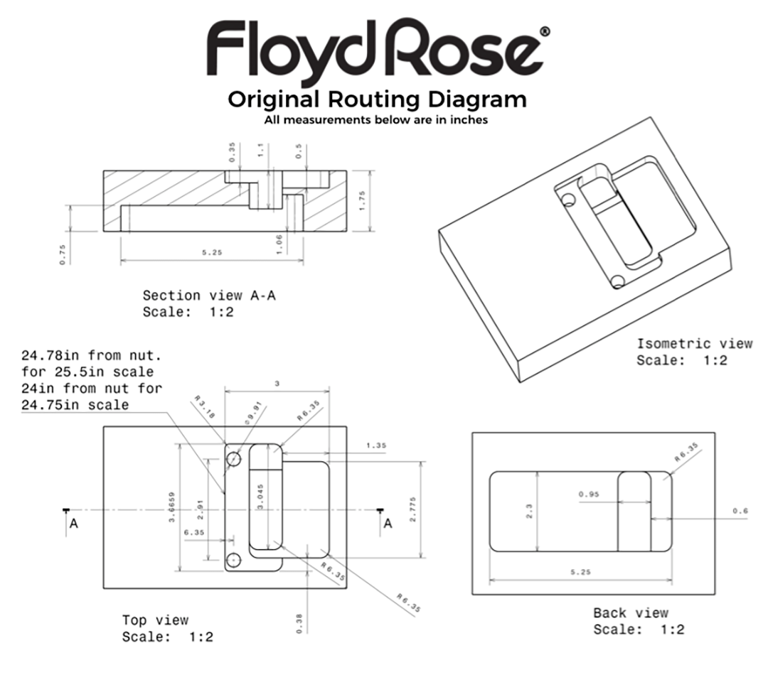 Allparts SB-5200 Original Floyd Rose® Locking Tremolo Black