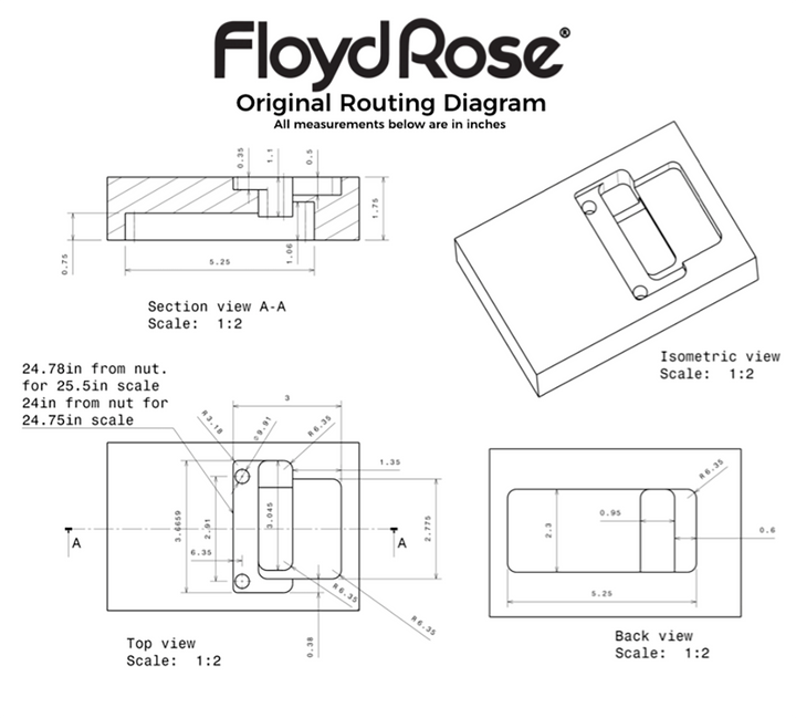 Allparts SB-5200 Original Floyd Rose® Locking Tremolo Black