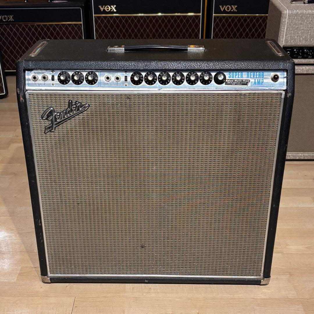 VINTAGE Fender - Drip Edge Super Reverb Silver Face w/ Foot Switch (1969) - USED