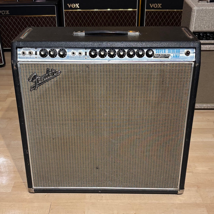 VINTAGE Fender - Drip Edge Super Reverb Silver Face w/ Foot Switch (1969) - USED