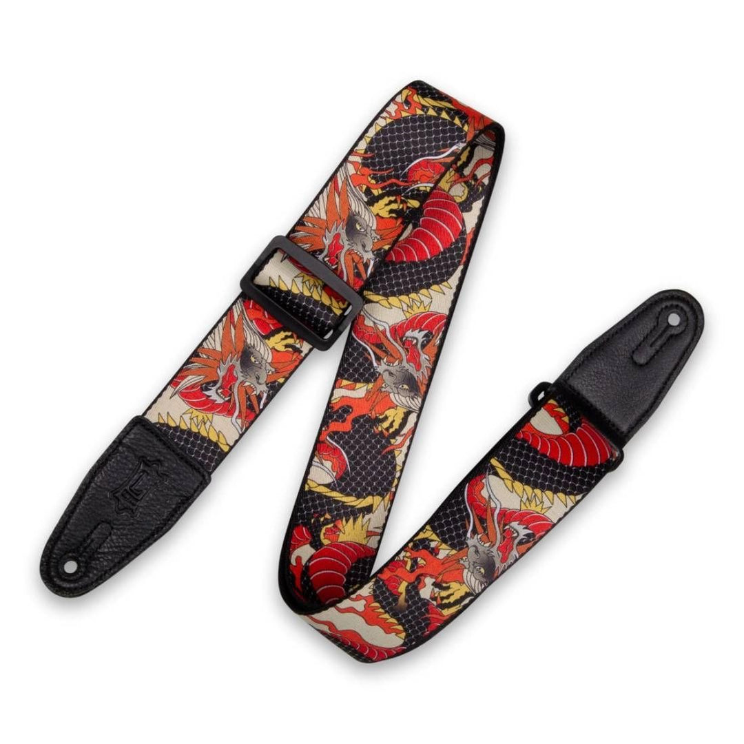 Levy's 2'' Printed Polyester Guitar Strap - Japanese Dragon
