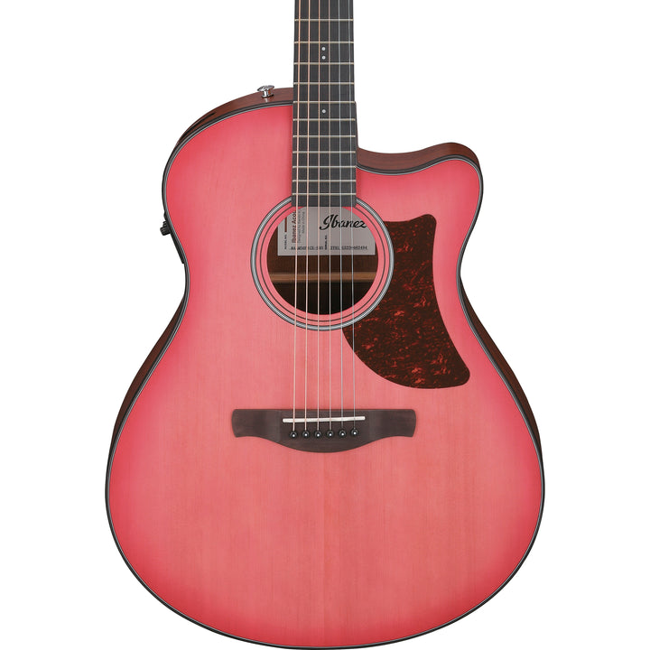 Ibanez AAM50CECRO Acoustic/Electric Guitar - Coral Red Burst Open Pore Top, Natural Open Pore Back and Sides