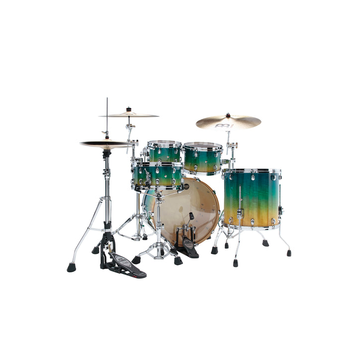 Tama Starclassic Maple 4-Piece Shell Pack (22,10,12,16), Chrome Hardware - Marine Shoreline Movingui Fade