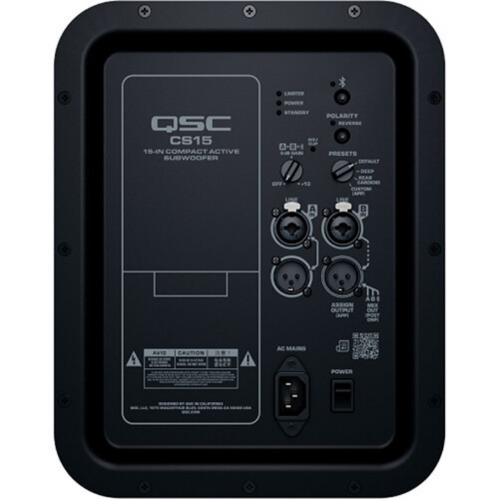 QSC CS15 15 Inch  2600W Compact Active Subwoofer w/ Bluetooth