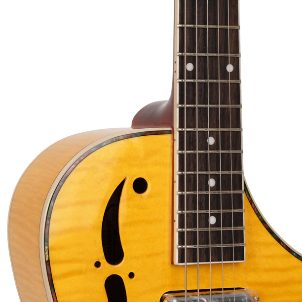 The Gold Tone MOJO is a standout folkternative resonator guitar, blending classic design with modern innovation.