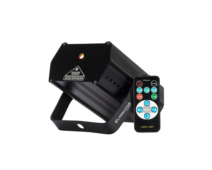 Elevate your party atmosphere with the Eliminator Lighting Micro Galaxian Three laser. Whether you're a DJ, hosting a house party, or managing a small club lounge or bar, this compact laser is your ticket to a dazzling light show. With a vibrant combination of red and green lasers, it creates an awe-inspiring spectacle of over 200 beams that can be projected onto walls, ceilings, or dance floors.