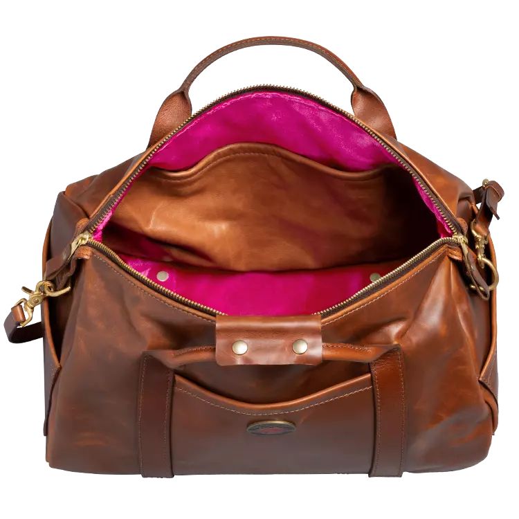 Gibson LIFTON-DFL-BRN Lifton Leather Duffle Bag, Brown